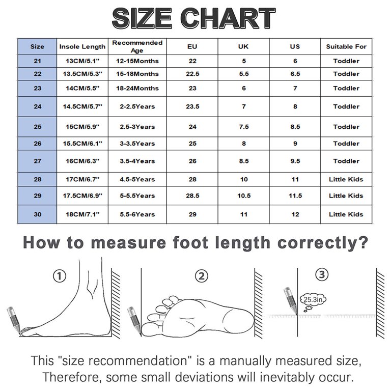 Shoe size chart baby 2025 girl