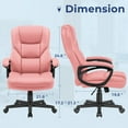 thumbnail image 3 of Furmax High-back Executive Office Chair With Lumbar Support Height Adjustable Swivel Seat PU Leather, Pink, 3 of 7