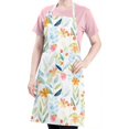 thumbnail image 5 of Pioneer Flower Floral Print Pattern Apron-Garden Aprons for Women with Pockets-Cotton Linen Waterproof Kitchen Cooking Gardening Aprons Adjustable for Kitchen,Cooking,BBQ and Salon 33x27 Inch, 5 of 7
