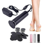 Dermavr Electric Foot Callus Remover for Women, Foot Scrubber File Smooth Wand with 60 Sanding Pads, Pedicure Tools for Feet for Heel Cracked Heels-Black