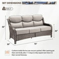 thumbnail image 7 of PARKWELL 73" Outdoor Patio High Back Sofa,All-Weather Rattan Oversized 3-Seater Couch with Luxury 6-Inch Thick Cushions,Ideal for Porch Deck Backyard,Brown/Beige, 7 of 7