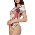 thumbnail image 2 of Naloa Gnomes Books Tea Cups Women's Short-Sleeved Onesie, One-Piece Swimsuit for Parties, dates, clubs - Large, 2 of 9