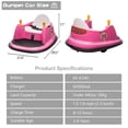 thumbnail image 3 of OTTORD Bumper car for Kids, 6V Ride on Electric Bumper with Remote Control,360 Spin,Music(Pink), 3 of 7