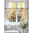 thumbnail image 3 of Sheer Curtains 54 Inches Long 2 Panels, Retro Coastal Ocean Octopus Rod Pocket Curtain Voile Draperies, Nautical Sailing Boat on Map Light Filtering Window Treatment for Living Room Kitchen Bedroom, 3 of 8