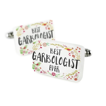 Cufflinks Happy Floral Border Garbologist Porcelain Ceramic NEONBLOND
