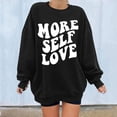 thumbnail image 2 of Sudadera Para Mujer Sudaderas de Otoño Estampado de Letras Cuello Redondo Suelto Manga Larga Jersey de Gran Tamaño de Lana Odeerbi ODB171646, 2 of 8