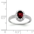 thumbnail image 3 of Sterling Silver Rhodium-plated Diam. & Garnet Ring, 3 of 7
