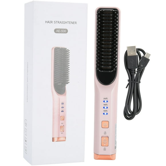 Hair Straightener Comb,3‑In‑1 Hair Straightener Comb Hair Straightener Curler Comb Hair Curler Comb Reliable and Durable