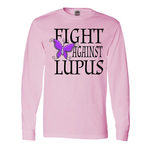 Inktastic Fight Against Lupus with Butterfly Long Sleeve T-Shirt