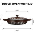 thumbnail image 2 of Enameled Cast Iron Braiser, 3.8 Quart with Handles, Dutch Oven Cookware (Brown), 2 of 8
