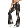 thumbnail image 2 of HAOTAGS Women Yoga Pants,Printed High Elastic Waist Butt - Lifting Flared Pants Dark Gray 2XL, 2 of 8