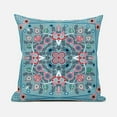 thumbnail image 7 of Amrita Sen Designs  18 x 18 in. Paisley Leaf Geo Duo Broadcloth Indoor & Outdoor Zippered Pillow - Muted Blue & Red, 7 of 7