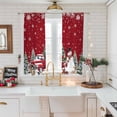 thumbnail image 5 of Red Christmas Snowman Sheer Curtains 72 Inches Long, Xmas Truck Tree Snowflake Light Filtering Window Curtains for Living Room/Bedroom, Rod Pocket Voile Sheer Curtain Drapes, 52"W x 72"L, 2 Panels, 5 of 9