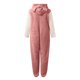 thumbnail image 5 of Gibobby pantalones siameses de pierna ancha Pijamas de manga larga de lana artificial para mujer Casual Color sólido Cremallera Suelta con capucha Mono Pijamas Casual Invierno(Rosa， XXXXXL), 5 of 5