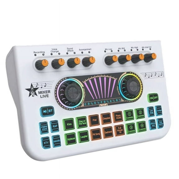 X3 Live Voice Mixer Audio Interface Console Live Microphone Sound Card for Recording Streaming Smartphone White