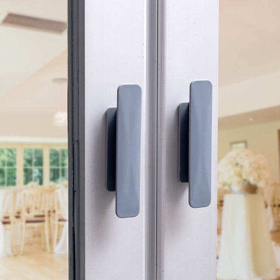 sunsanly 1 Pair Cabinet Handle Punch-free Self-adhesive Cabinet Cupboard Door Pull Handle Home Supply