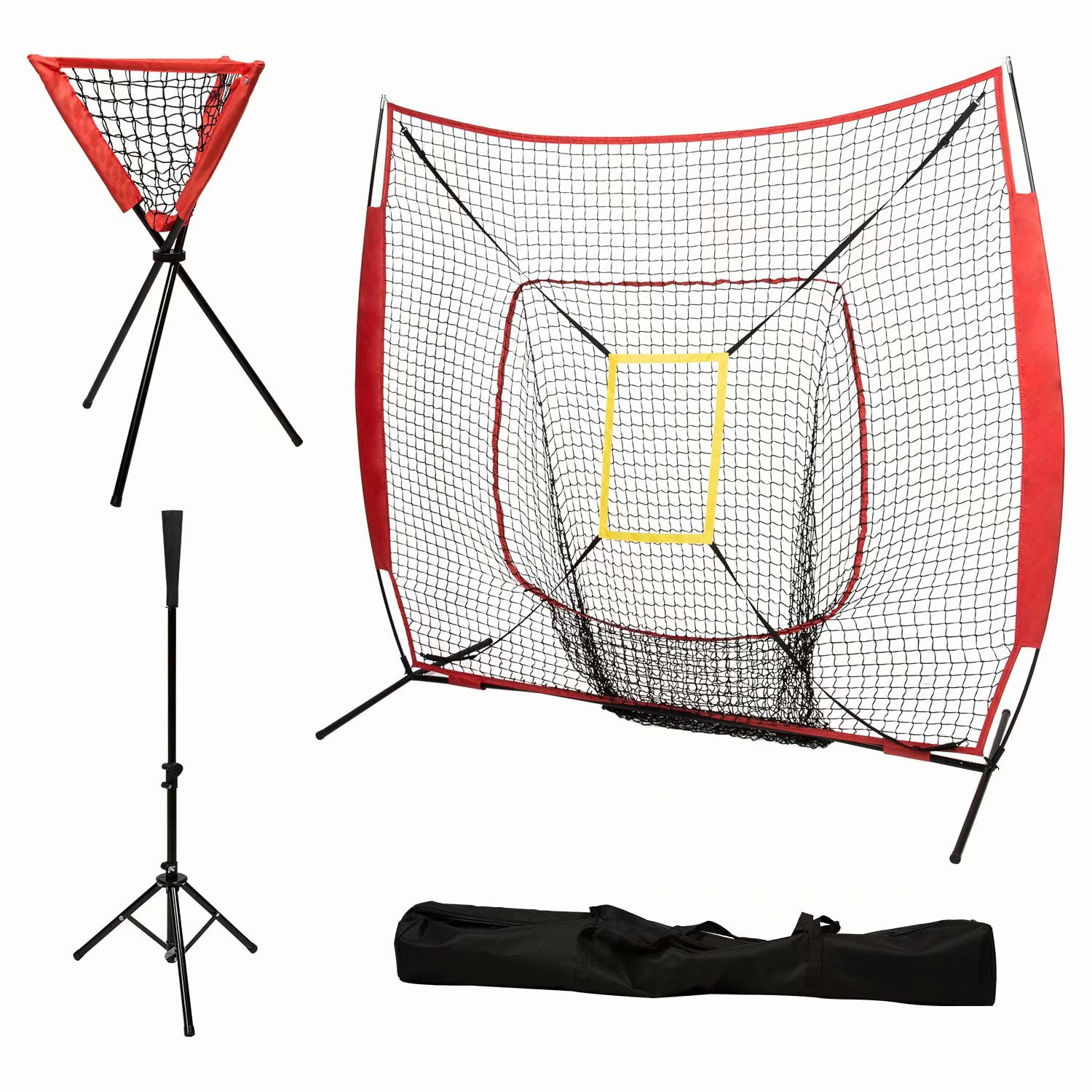 7'x7' Baseball Softball Practice Net Hitting Batting Training Deluxe