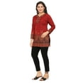 thumbnail image 4 of Maple Clothing Kurti Top Short Tunic Women's Printed Blouse India Clothing (Maroon, XL), 4 of 6