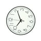 thumbnail image 4 of Reloj de pared silencioso de 8 pulgadas, sin tictac, decorativo, fácil de leer, redondo, para el hogar, sala de estar, marco negro, blanco, Bootom, palabra negra, 4 of 14