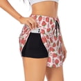 thumbnail image 2 of Bixox Women's Strawberry Flower pattern 2 in 1 Running Shorts - Lightweight Athletic Workout Gym Yoga Shorts Liner with Pockets - XX-Large, 2 of 7