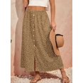 thumbnail image 6 of Women'S Slit Split Long Skirts High Waisted Summer Maxi Skirts Beige M, 6 of 9