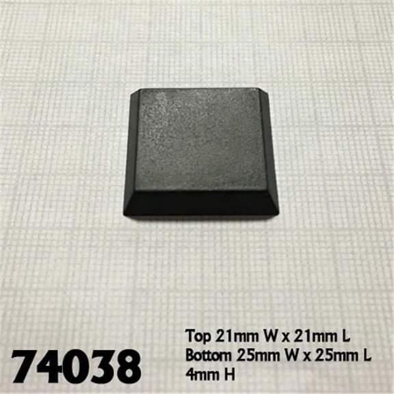 1 in. Square Plastic Flat Top Base - Pack of 20