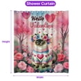 thumbnail image 5 of Hello Valentine’s Day Siamese Flower Crown Romantic Pink Floral Shower Curtain Cat Lover Kitten Owner Gifts Waterproof Bathroom Bathtub Curtain - 00031, 5 of 5