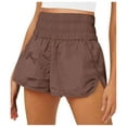 thumbnail image 2 of Mrzhqd Womens Running Shorts Workout Elastic Athletic Yoga High Waist Solid Color Shorts Summer Brown, 2 of 5