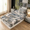 thumbnail image 2 of Manfei Abstract Camouflage Twin Fitted Sheet, Vintage Camo Bedding, Pebble Gray, 2 Pieces, 1 Fitted Sheet and 1 Pillowcase, 2 of 6
