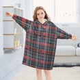 thumbnail image 5 of FORMRS Wearable Blanket Hoodie with Sleeves for Kids Cozy Flannel Sweatshirt, Warm Tartan Mosaic, 5 of 7