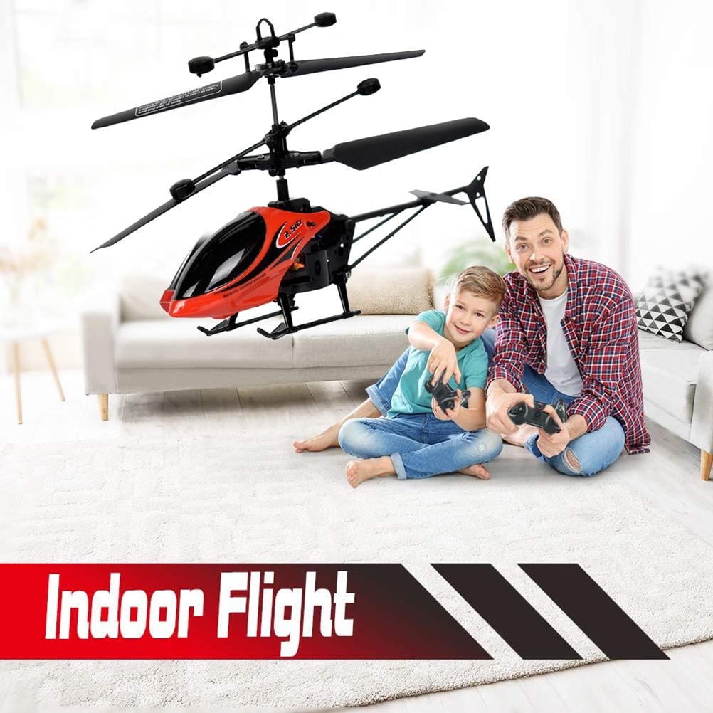 Remote Control Helicopter with Lights 2 Channel USB Charging Mini RC Helicopter for Outdoor or Indoor One click Take off Landing Mini Aircraft Flying