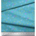 thumbnail image 3 of Soimoi Moss Georgette Fabric Leaves & Aster Floral Print Fabric by Yard 42 Inch Wide, 3 of 3