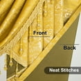 thumbnail image 5 of VOGOL Yellow Velvet Waterfall Swag Valance for Living Room, Thick Rod Pocket Curtain with Beaded Tassels and Elegant Textured Print, 43x79 Inches, 5 of 7