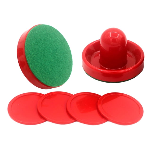 relayinert 1 Ensemble de Mini Pousseurs d'Air Hockey et de Rondelles d'Air Hockey Palettes de Hockey Petite Taille 2 Pousseurs Bleus Pousseurs Rouges 96mm