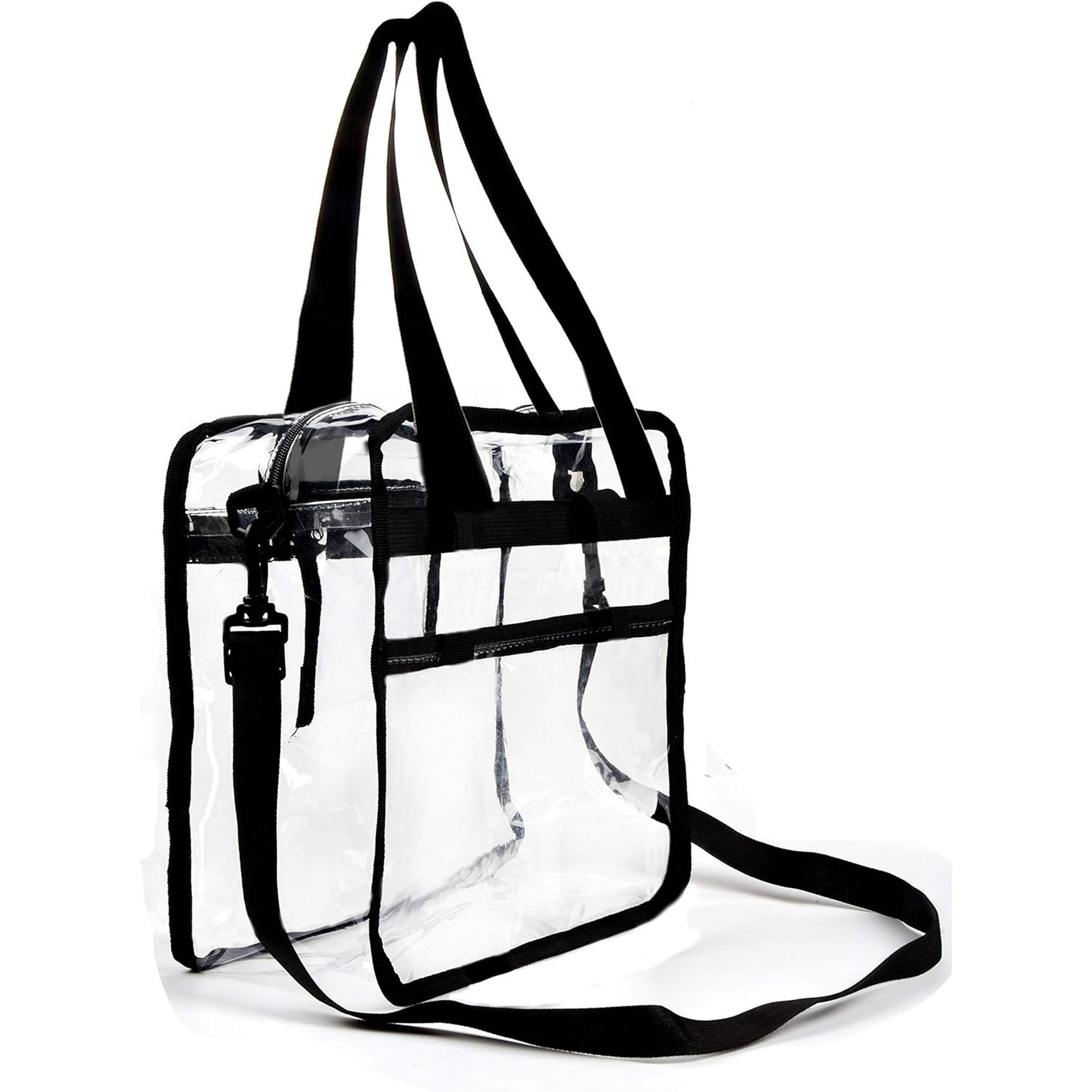 GHSDFBB Clear Bag Large Tote Bag Heavy Duty Clear Bag with Shoulder Straps and Adjustable Crossbody Strap Clear