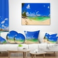 thumbnail image 4 of Designart Tropical Beach with Green Sea - Landscape Photography Throw Pillow - 16x16, 4 of 5