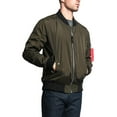 thumbnail image 6 of Victorious Men's Lightweight Contrast MA-1 Bomber Flight Jacket JK752 - Olive - 4X-Large, 6 of 7
