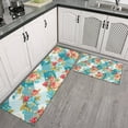 thumbnail image 2 of Pioneer Flower Floral Print Pattern Kitchen Rugs Sets Of 2,Anti Fatigue Kitchen Mat Rugs Non Slip Washable,Decorative Kitchen Floor Mats for Kitchen,Sink,Laundry,17"x30"+17"x47", 2 of 7