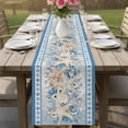 thumbnail image 4 of Blue Starfish Coastal Table Runner 70 Inches, Nautical Ocean Summer Coral Shell Botanical Bed Runner Dresser Scarves Tabletop for Indoor Outdoor Parties/Ceremony/Banquet, 13" x 70", 4 of 9