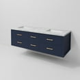 thumbnail image 6 of Castor 60 in W Blue Double Bath Vanity and Carrara Marble Top, 6 of 11
