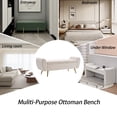 thumbnail image 6 of Velvet Storage Bench for Bedroom, 55" Extra Long Bench for King Size Bed, Modern Upholstered End of Bed Ottoman Bench with Arms and Gold Legs for Entryway Living Room, 6 of 8