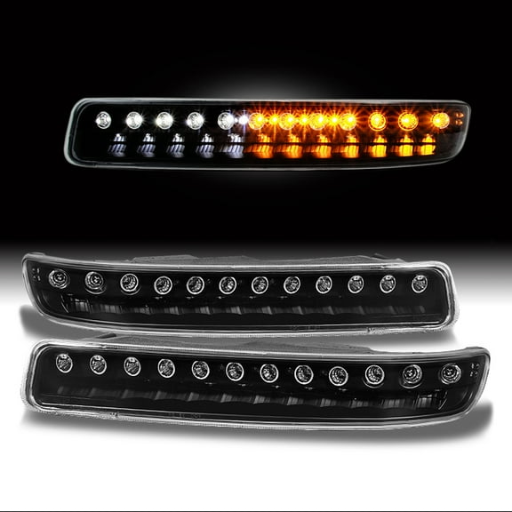 AKKON - For GMC Sierra Yukon XL LED Front Bumper Signal Lights Parking Lamps Black