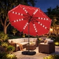 thumbnail image 4 of Costway 10 FT Outdoor Patio Umbrella with 32 Solar LED Lights & Weighted Base, Sandbags Red, 4 of 10