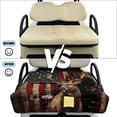 thumbnail image 5 of SEANATIVE Golf Cart Seat Cover Towel for Most 2 Passenger Club Car, EZGO, Yamaha, Sun Protection Golf Cart Front Seat Cushion Covers Protector, Patriotic Decoration, Deer American Flag, 5 of 7