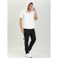 thumbnail image 3 of INSPIRE CHIC Men's Hoodies Solid Color Zip up Short Sleeve Jacket, 3 of 5