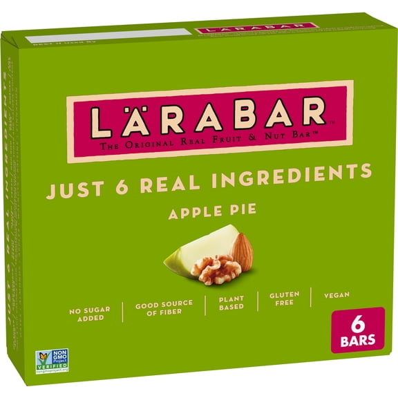 Larabar Apple Pie Fruit and Nut Bars, Gluten Free and Vegan, 9.6 oz, 6 Ct