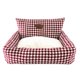 thumbnail image 3 of Cama para mascotas a cuadros con colchón para gatos, cesta cálida para mascotas, suministros para cachorros, cojín para perros y gatos, 3 of 9