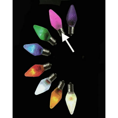 Pack of 25 LED C7 Pink Replacement Christmas Light Bulbs