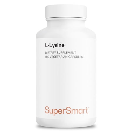 SuperSmart L-Lysine 3000mg per Day (High Strength) - Essential Amino Acid Lysine Supplement | Non-GMO & Gluten Free - 180 Vegetarian Capsules