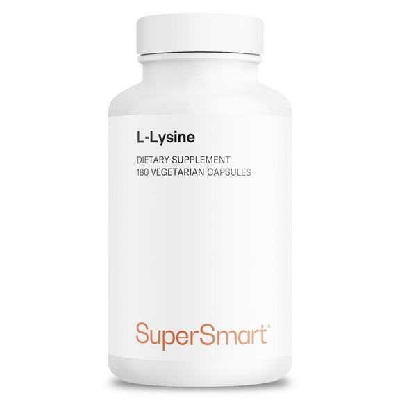 SuperSmart L-Lysine 3000mg per Day (High Strength) - Essential Amino Acid Lysine Supplement | Non-GMO & Gluten Free - 180 Vegetarian Capsules